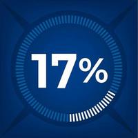17 percent count on dark blue background vector