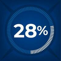 28 percent count on dark blue background vector