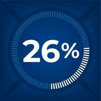 26 percent count on dark blue background vector