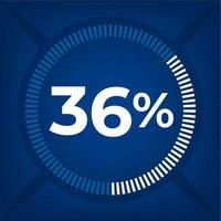 36 percent count on dark blue background vector