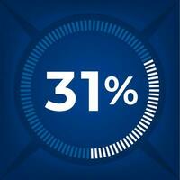 31 percent count on dark blue background vector