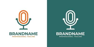 Letter O or OO Podcast Logo, suitable for any business related to microphone with O or OO initials. vector