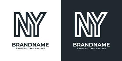 Simple NY Monogram Logo, suitable for any business with NY or YN initial. vector