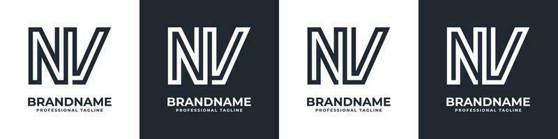 Simple NV Monogram Logo, suitable for any business with NV or VN initial. vector