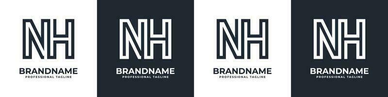 Letter NH or HN Global Technology Monogram Logo, suitable for any business with NH or HN initials. vector