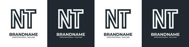 Simple NT Monogram Logo, suitable for any business with NT or TN initial. vector