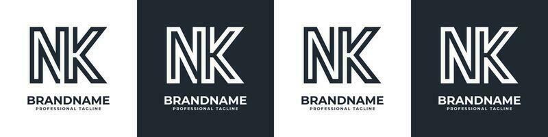 Simple NK Monogram Logo, suitable for any business with NK or KN initial. vector