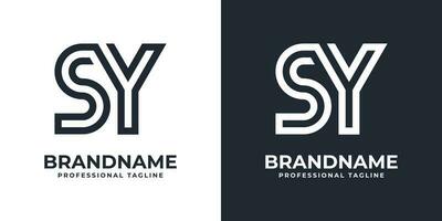 Simple SY Monogram Logo, suitable for any business with SY or YS initial. vector