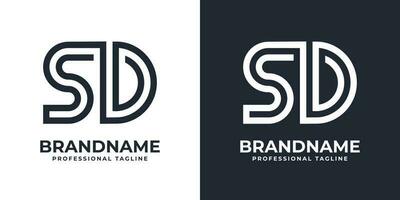 Simple SD Monogram Logo, suitable for any business with SD or DS initial. vector