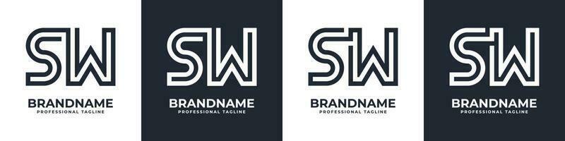 Simple SW Monogram Logo, suitable for any business with SW or WS initial. vector