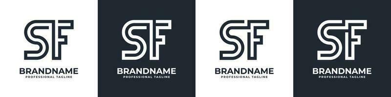 Simple SF Monogram Logo, suitable for any business with SF or FS initial. vector