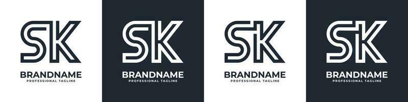 Simple SK Monogram Logo, suitable for any business with SK or KS initial. vector