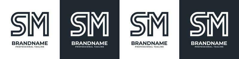 Simple SM Monogram Logo, suitable for any business with SM or MS initial. vector