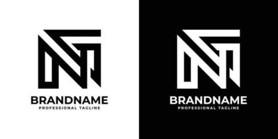 Letter NG or GN Monogram Logo, suitable for any business with NG or GN initials. vector