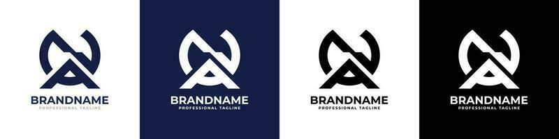 Letter NA or AN Monogram Logo, suitable for any business with NA or AN initials. vector