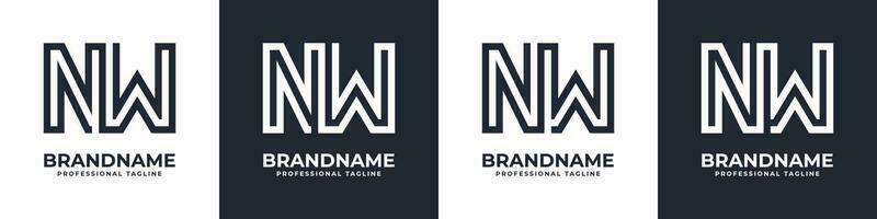 Simple NW Monogram Logo, suitable for any business with NW or WN initial. vector