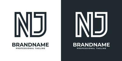 Simple NJ Monogram Logo, suitable for any business with NJ or JN initial. vector