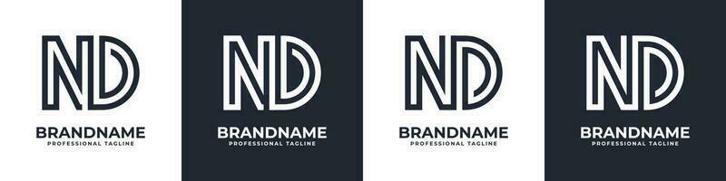 Simple ND Monogram Logo, suitable for any business with ND or DN initial. vector