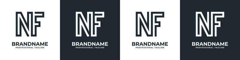 Simple NF Monogram Logo, suitable for any business with NF or FN initial. vector