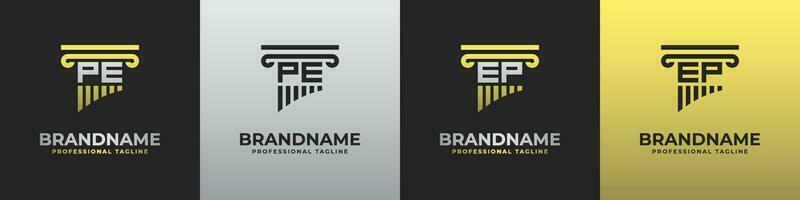 Letter EP or PE Lawyer Logo, suitable for any business related to lawyer with EP or PE initials. vector