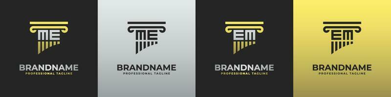 Letter EM or ME Lawyer Logo, suitable for any business related to lawyer with EM or ME initials.