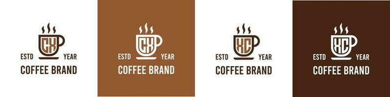 Letter CX and XC Coffee Logo, suitable for any business related to Coffee, Tea, or Other with CX or XC initials. vector