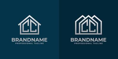 Letter CC Home Logo Set. Suitable for any business related to house, real estate, construction, interior with CC initials. vector