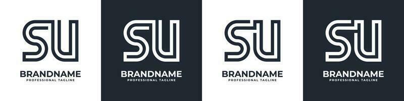 Simple SU Monogram Logo, suitable for any business with SU or US initial. vector