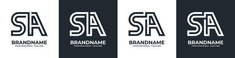 Simple SA Monogram Logo, suitable for any business with SA or AS initial. vector