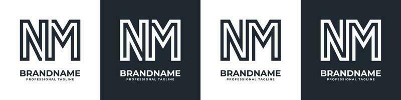 Simple NM Monogram Logo, suitable for any business with NM or MN initial. vector