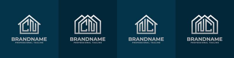 Letter CN and NC Home Logo Set. Suitable for any business related to house, real estate, construction, interior with CN or NC initials. vector