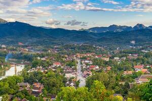 Viewpoint and beautiful landscape in luang prabang, Laos. photo