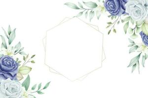 background watercolor navy blue floral vector