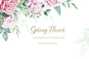 Beautiful Floral Rose Background Watercolor vector