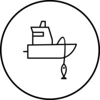icono de vector de barco de pesca