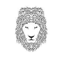 lion head vector, black and white illustration, for logo design ready to convert eps file vector