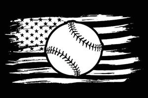 American Flag Vintage Baseball Design vector