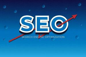 Search engine optimization concept with space background. Suitable for web landing page, mobile app, banner template. vector