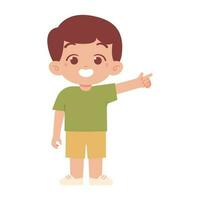 Little kid with pointing finger vector