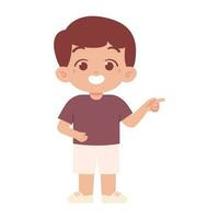 Little kid with pointing finger vector