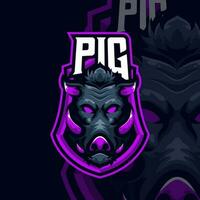 Pig masscot logo illustration premium vector