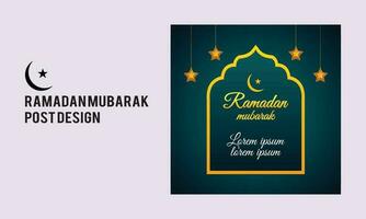 Ramadán Mubarak enviar modelo ilustración vector diseño