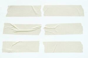 close up of adhesive tape wrinkle set on white background photo