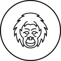 icono de vector de orangután