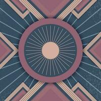 Colorful retro geometric rounded shape design vector