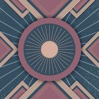 Colorful retro geometric rounded shape design vector