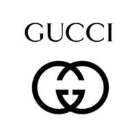 gucci logo - gucci icono con tipo de letra en blanco antecedentes vector