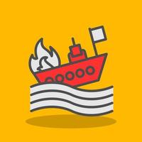 Burning Ship Vector Icon Design