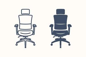 Premium office chair icon. Linear icon and glyphicon. Business equipment. Armchair. Vector isolated illustrations