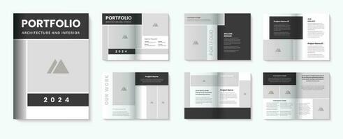 Portfolio template and brochure design for architecture with interior portfolio pro download vector